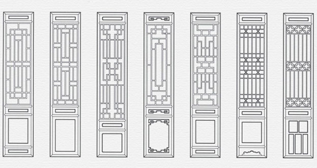 尖扎常用中式仿古花窗图案隔断设计图